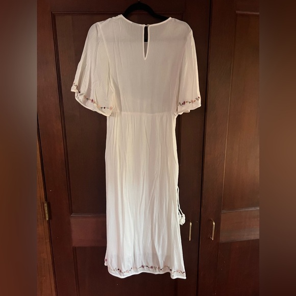 Anthropologie Knot Sisters Small white maxi dress boho prairie embroidered - Picture 6 of 12